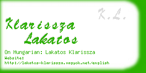 klarissza lakatos business card